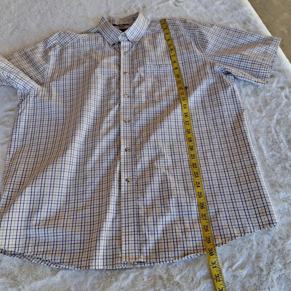 Ariat Pro Series Plaid Brown Tan Button-Down Short Sleeve Shirt Men Size X-Large - Picture 16 of 16